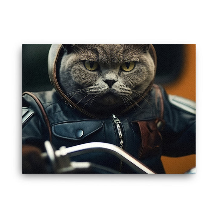 British Shorthair Superbike Athlete Canvas - PosterfyAI.com