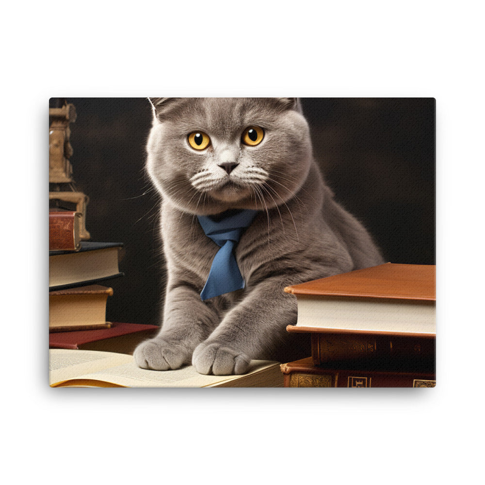 British Shorthair Student Canvas - PosterfyAI.com