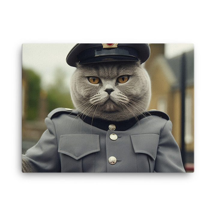 British Shorthair Prison Officer Canvas - PosterfyAI.com