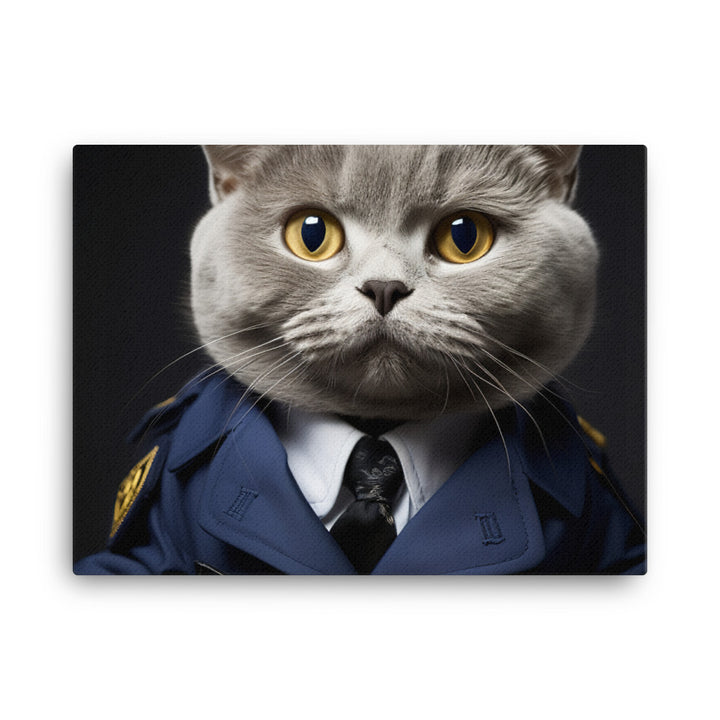 British Shorthair Pilot Canvas - PosterfyAI.com