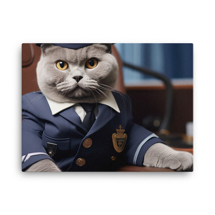 British Shorthair Pilot Canvas - PosterfyAI.com