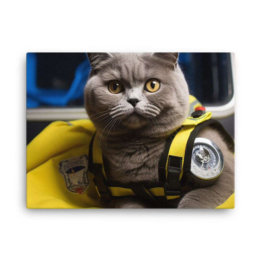 British Shorthair Paramedic Canvas - PosterfyAI.com