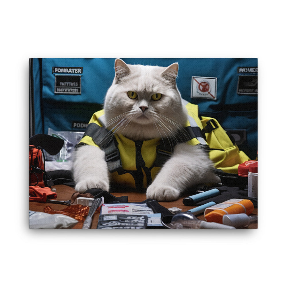 British Shorthair Paramedic Canvas - PosterfyAI.com