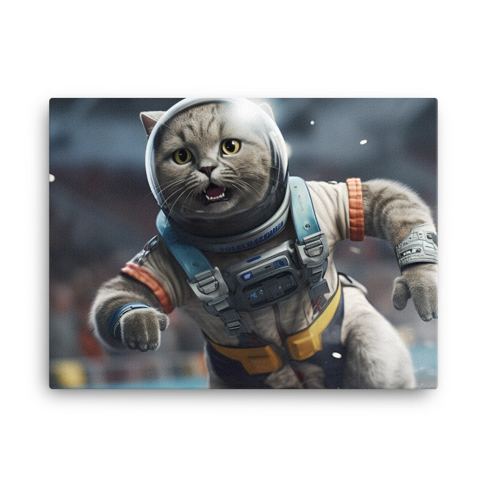 British Shorthair Motorsport Athlete Canvas - PosterfyAI.com