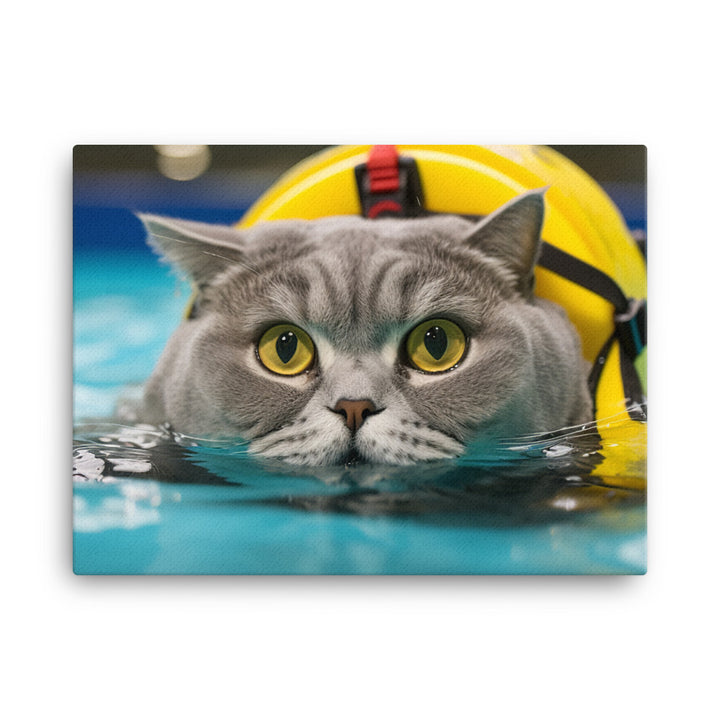 British Shorthair Lifeguard Canvas - PosterfyAI.com