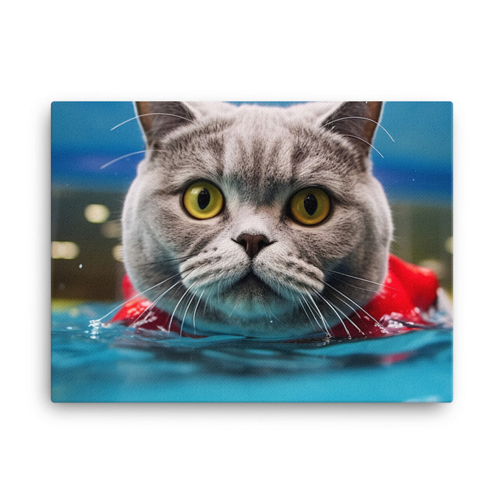 British Shorthair Lifeguard Canvas - PosterfyAI.com