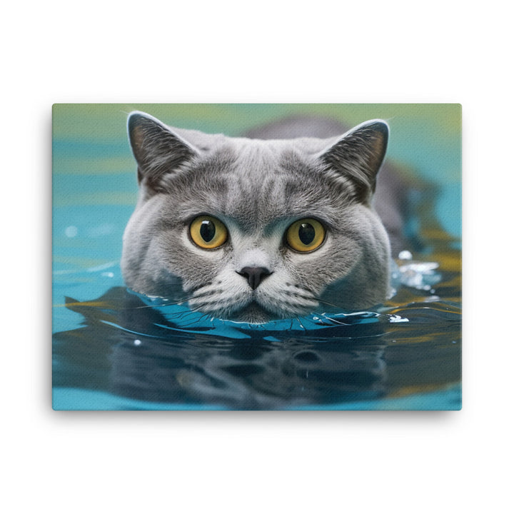 British Shorthair Lifeguard Canvas - PosterfyAI.com