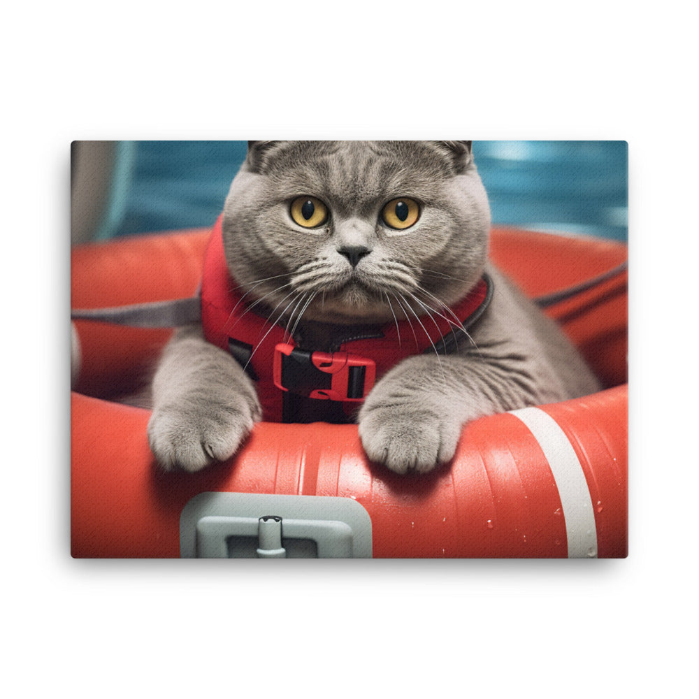 British Shorthair Lifeguard Canvas - PosterfyAI.com