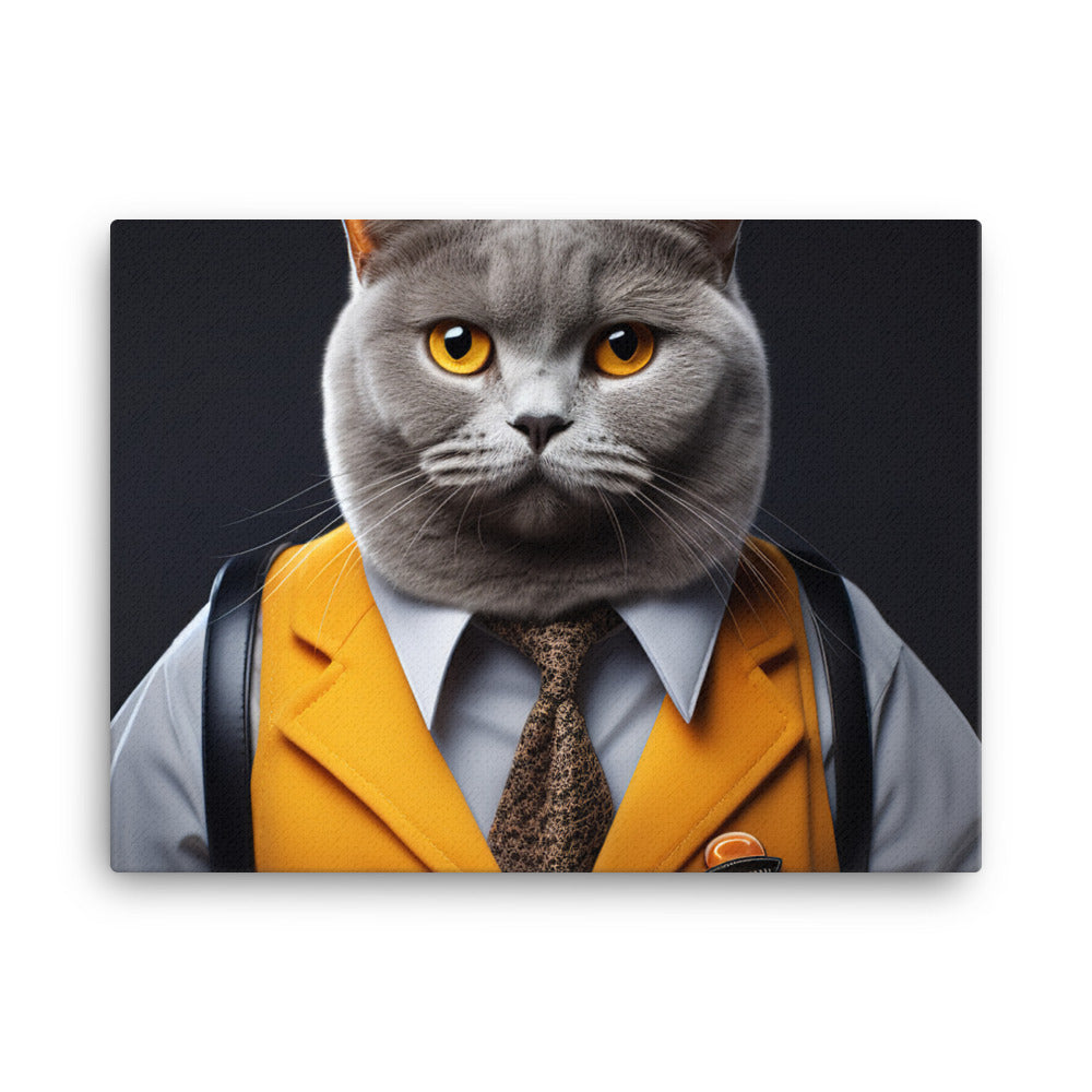 British Shorthair Janitor Canvas - PosterfyAI.com