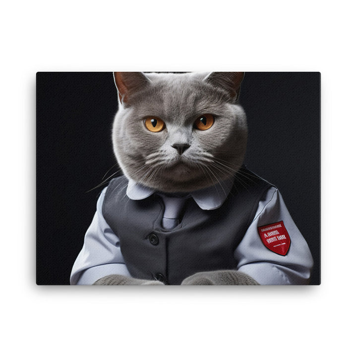 British Shorthair Fast Food Crew Canvas - PosterfyAI.com