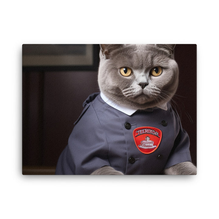 British Shorthair Fast Food Crew Canvas - PosterfyAI.com