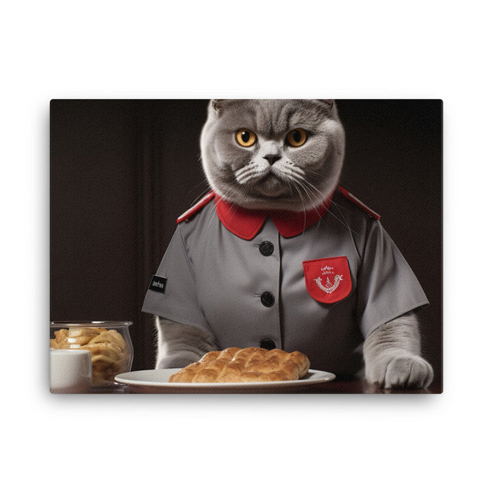 British Shorthair Fast Food Crew Canvas - PosterfyAI.com