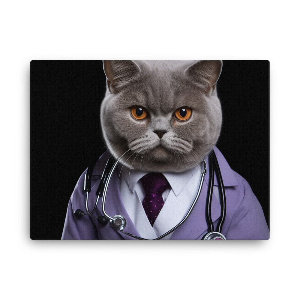 British Shorthair Doctor Canvas - PosterfyAI.com