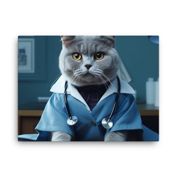 British Shorthair Doctor Canvas - PosterfyAI.com