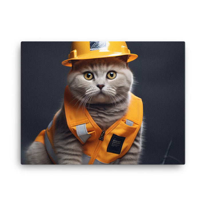 British Shorthair Contractor Canvas - PosterfyAI.com