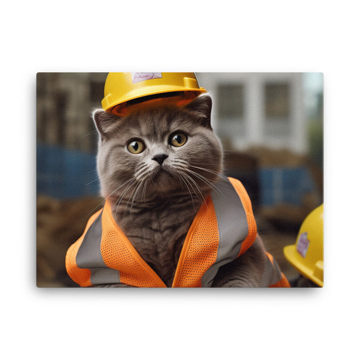 British Shorthair Contractor Canvas - PosterfyAI.com