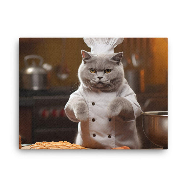 British Shorthair Chef Canvas - PosterfyAI.com