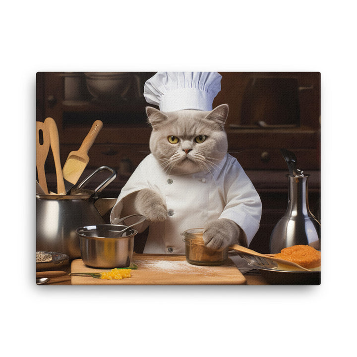 British Shorthair Chef Canvas - PosterfyAI.com