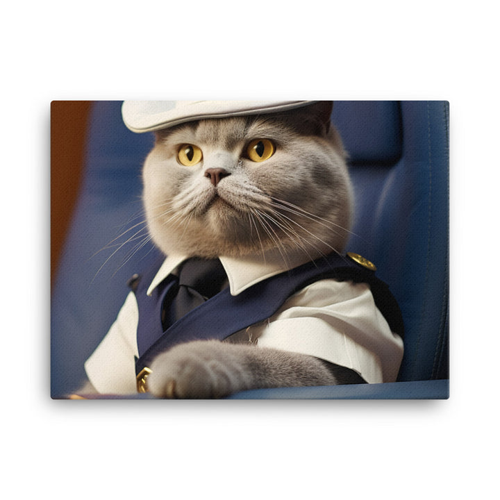 British Shorthair Cabin Crew Canvas - PosterfyAI.com