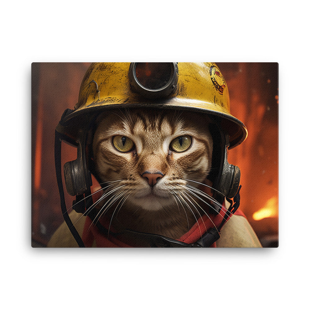 Abyssinian Firefighter Canvas - PosterfyAI.com