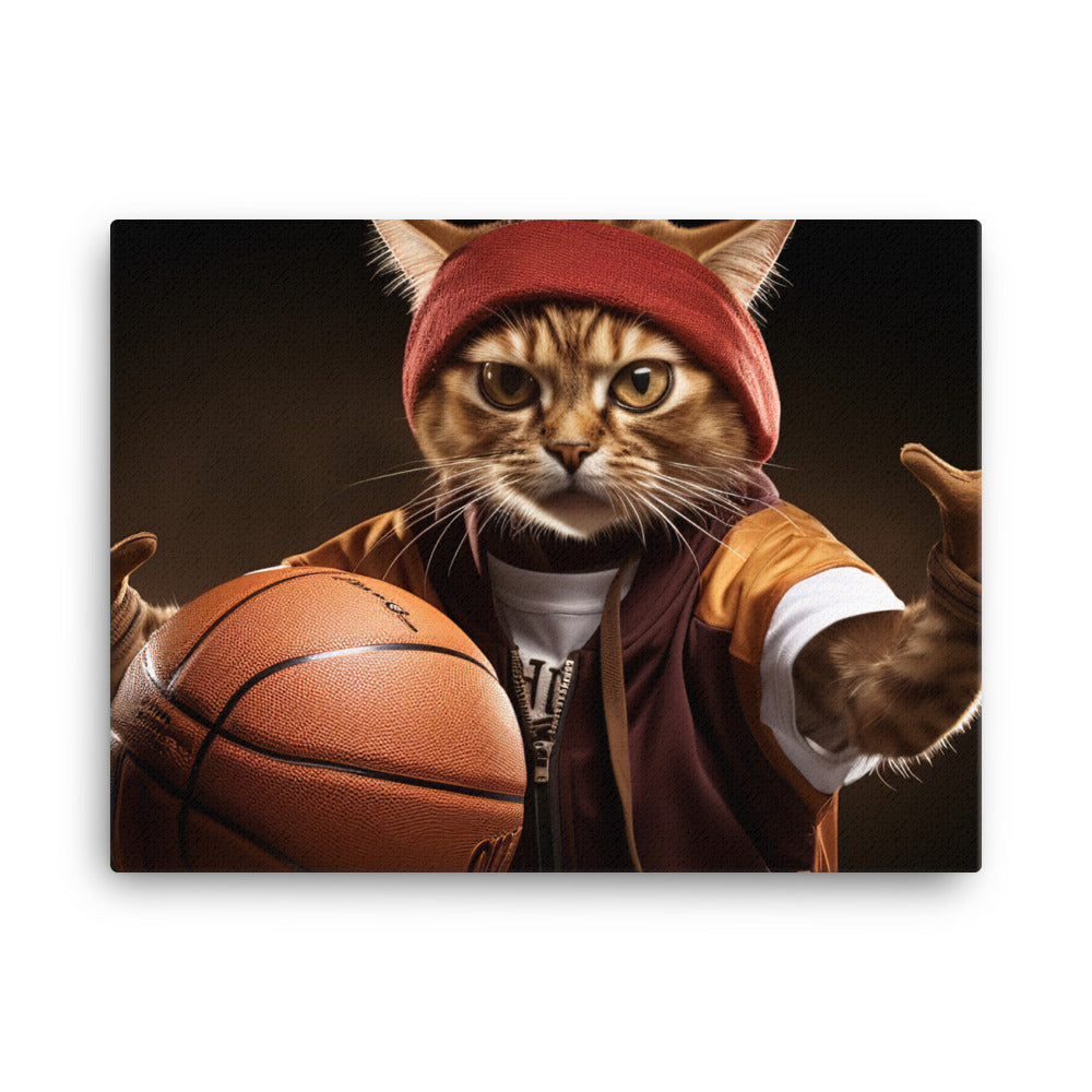 Abyssinian Basketball Player Canvas - PosterfyAI.com