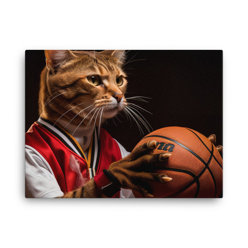 Abyssinian Basketball Player Canvas - PosterfyAI.com