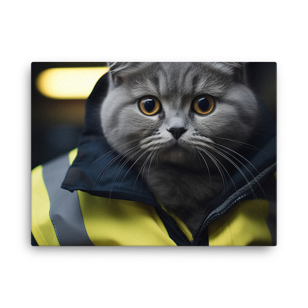 Scottish Fold Transit Operator Canvas - PosterfyAI.com