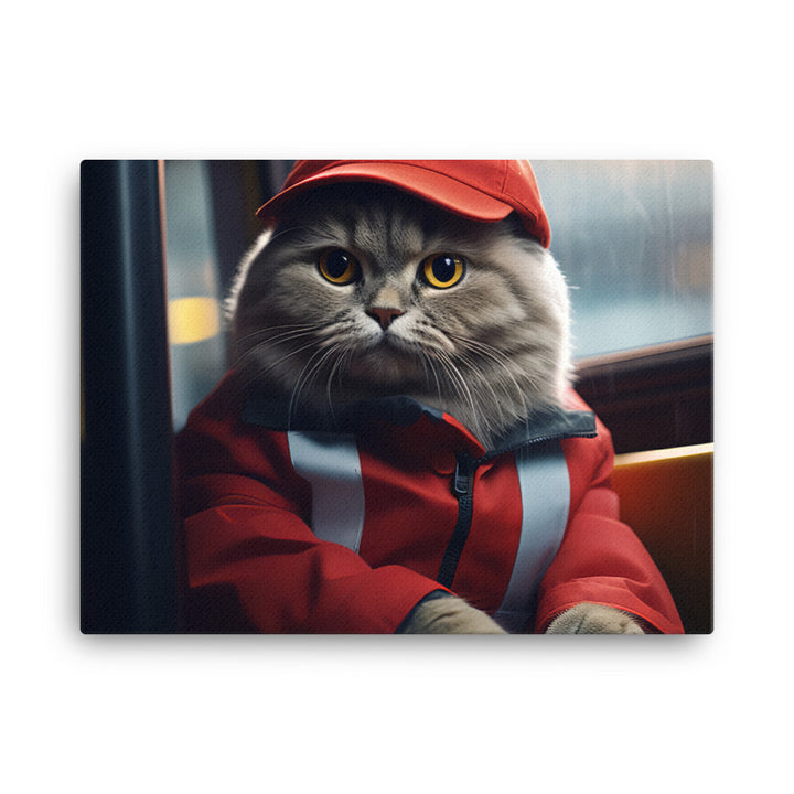 Scottish Fold Transit Operator Canvas - PosterfyAI.com