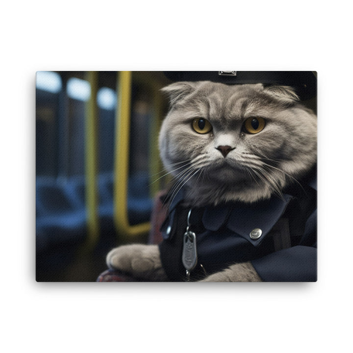 Scottish Fold Transit Operator Canvas - PosterfyAI.com