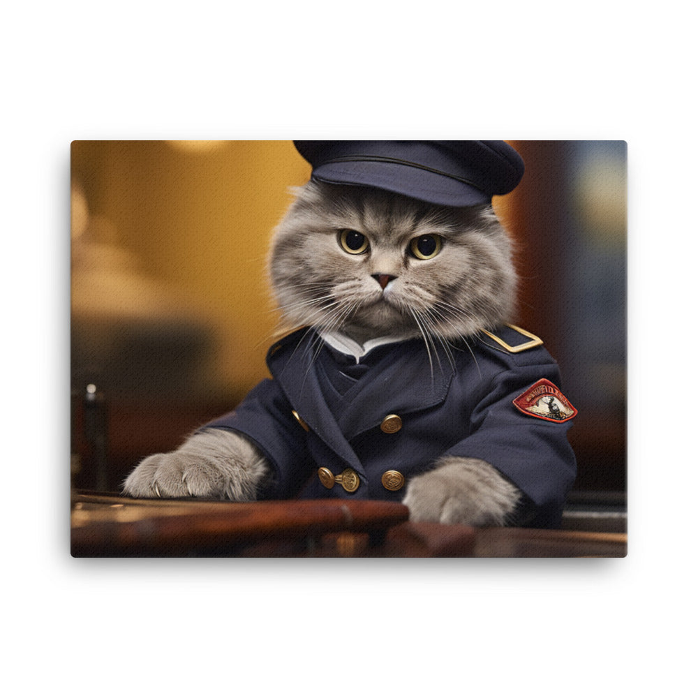 Scottish Fold Transit Operator Canvas - PosterfyAI.com