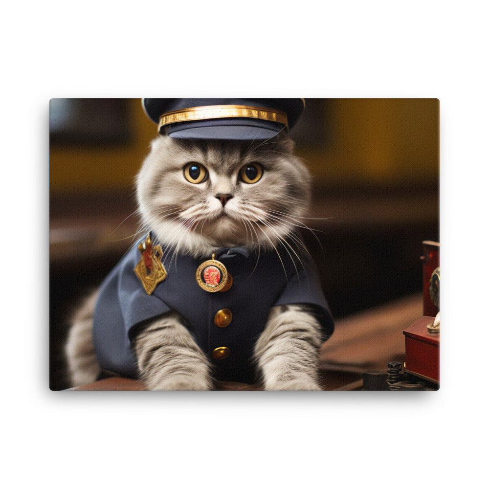 Scottish Fold Transit Operator Canvas - PosterfyAI.com