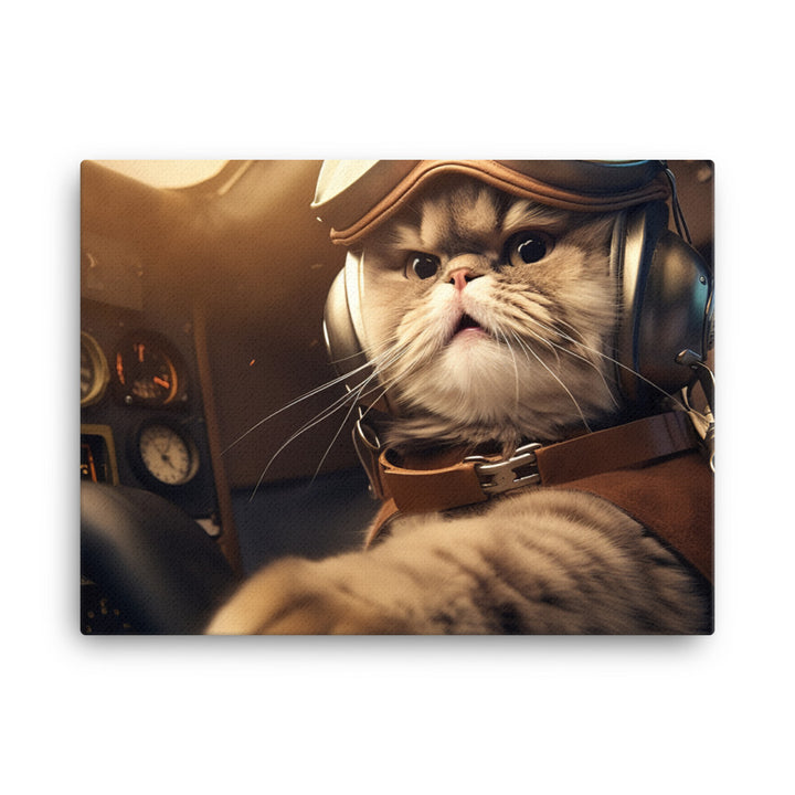 Scottish Fold Pilot Canvas - PosterfyAI.com