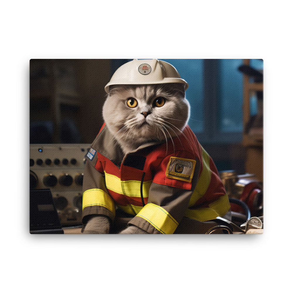 Scottish Fold Paramedic Canvas - PosterfyAI.com