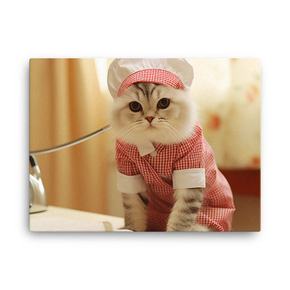 Scottish Fold Nurse Canvas - PosterfyAI.com