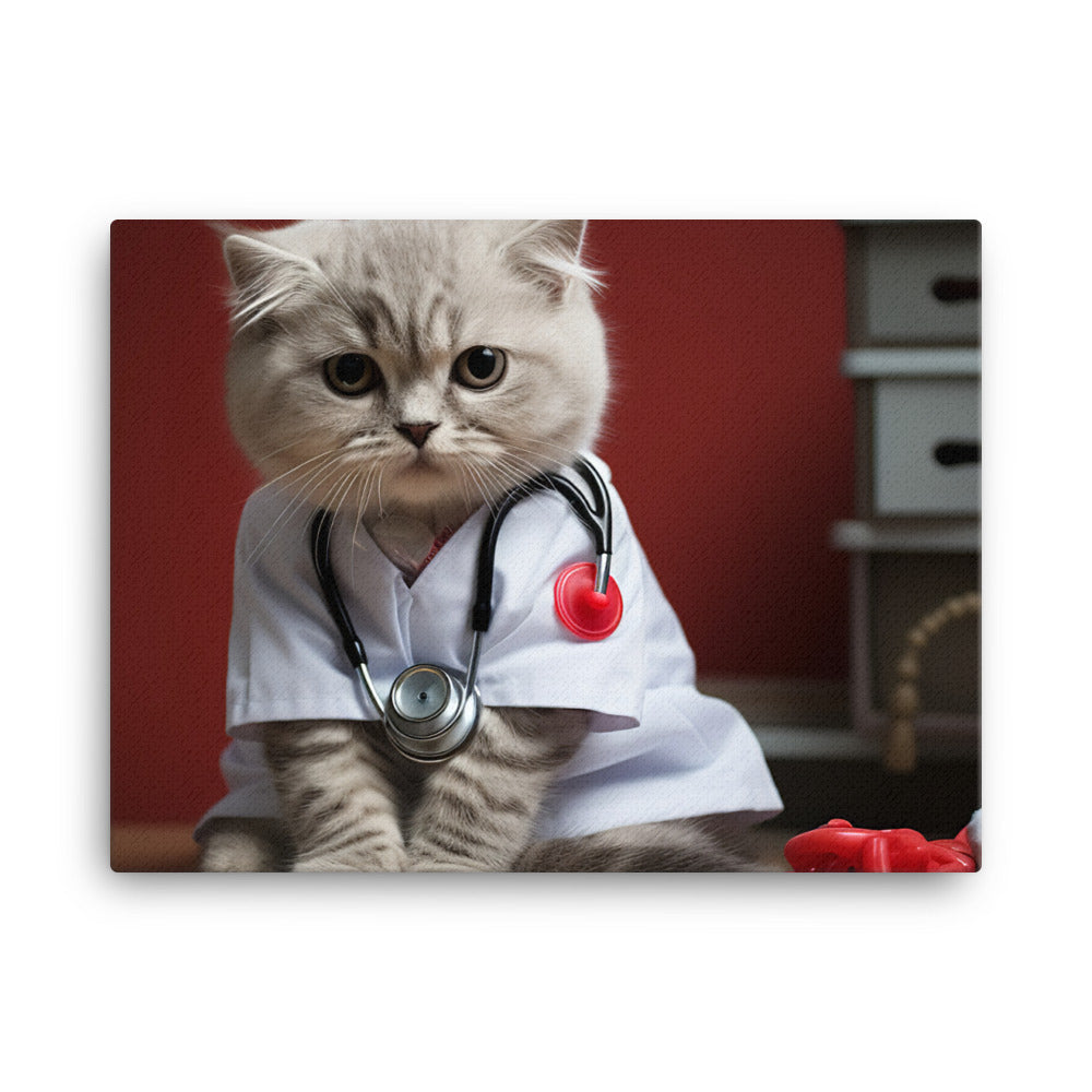 Scottish Fold Nurse Canvas - PosterfyAI.com