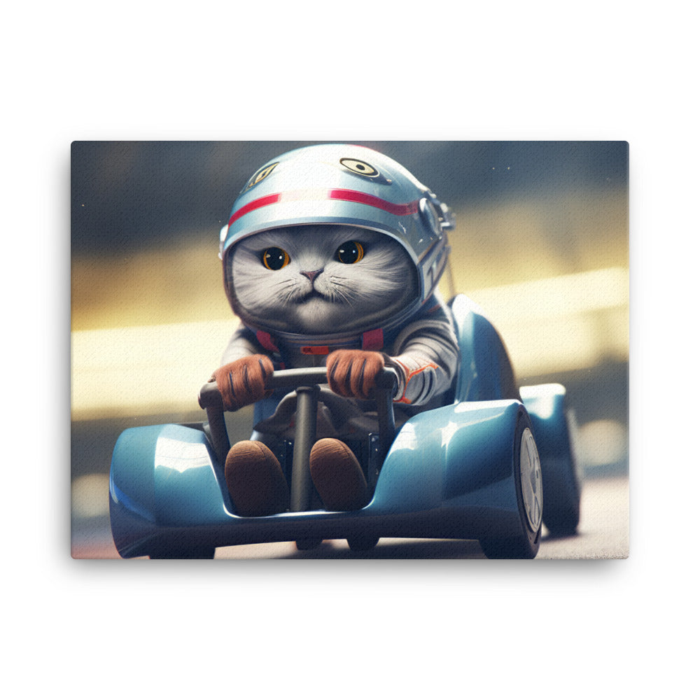 Scottish Fold Motorsport Athlete Canvas - PosterfyAI.com