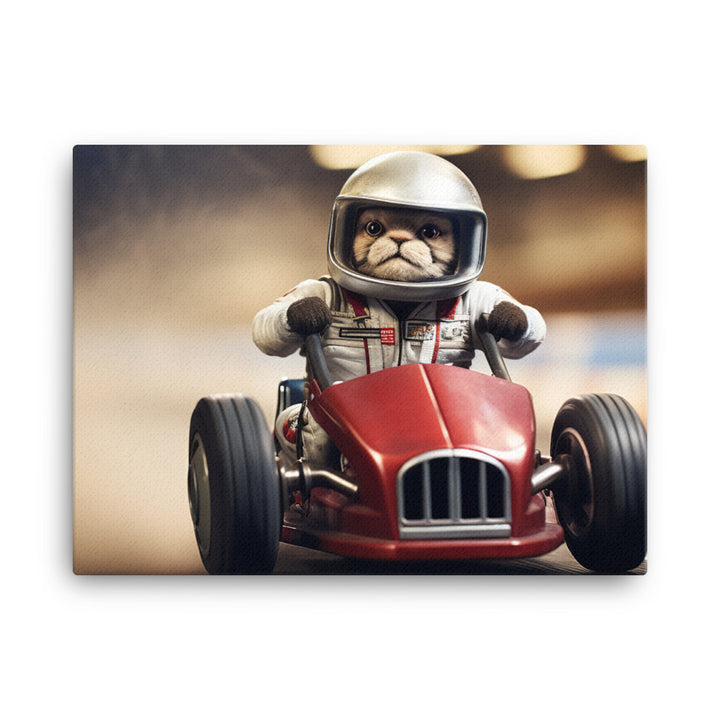 Scottish Fold Motorsport Athlete Canvas - PosterfyAI.com