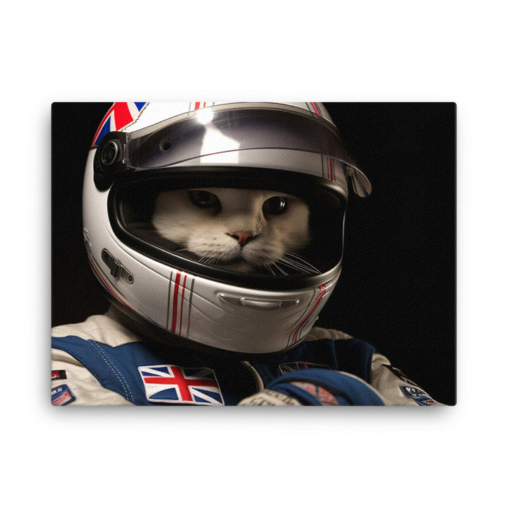 Scottish Fold Motorsport Athlete Canvas - PosterfyAI.com