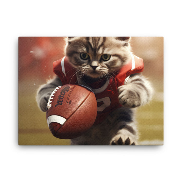 Scottish Fold Football Player Canvas - PosterfyAI.com