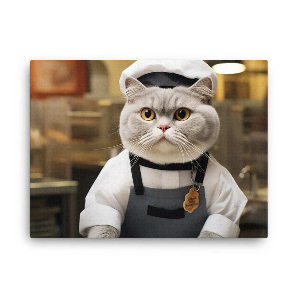 Scottish Fold Fast Food Crew Canvas - PosterfyAI.com