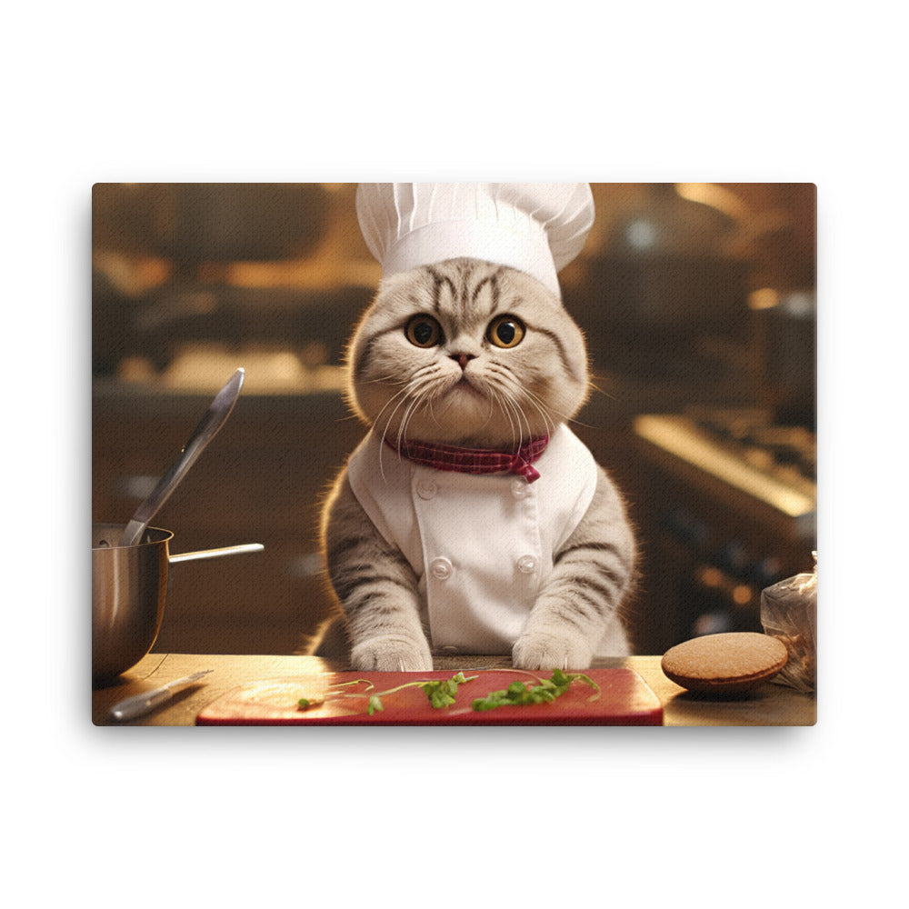 Scottish Fold Chef Canvas - PosterfyAI.com