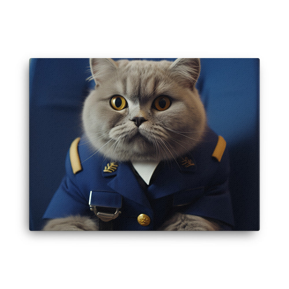 Scottish Fold Cabin Crew Canvas - PosterfyAI.com