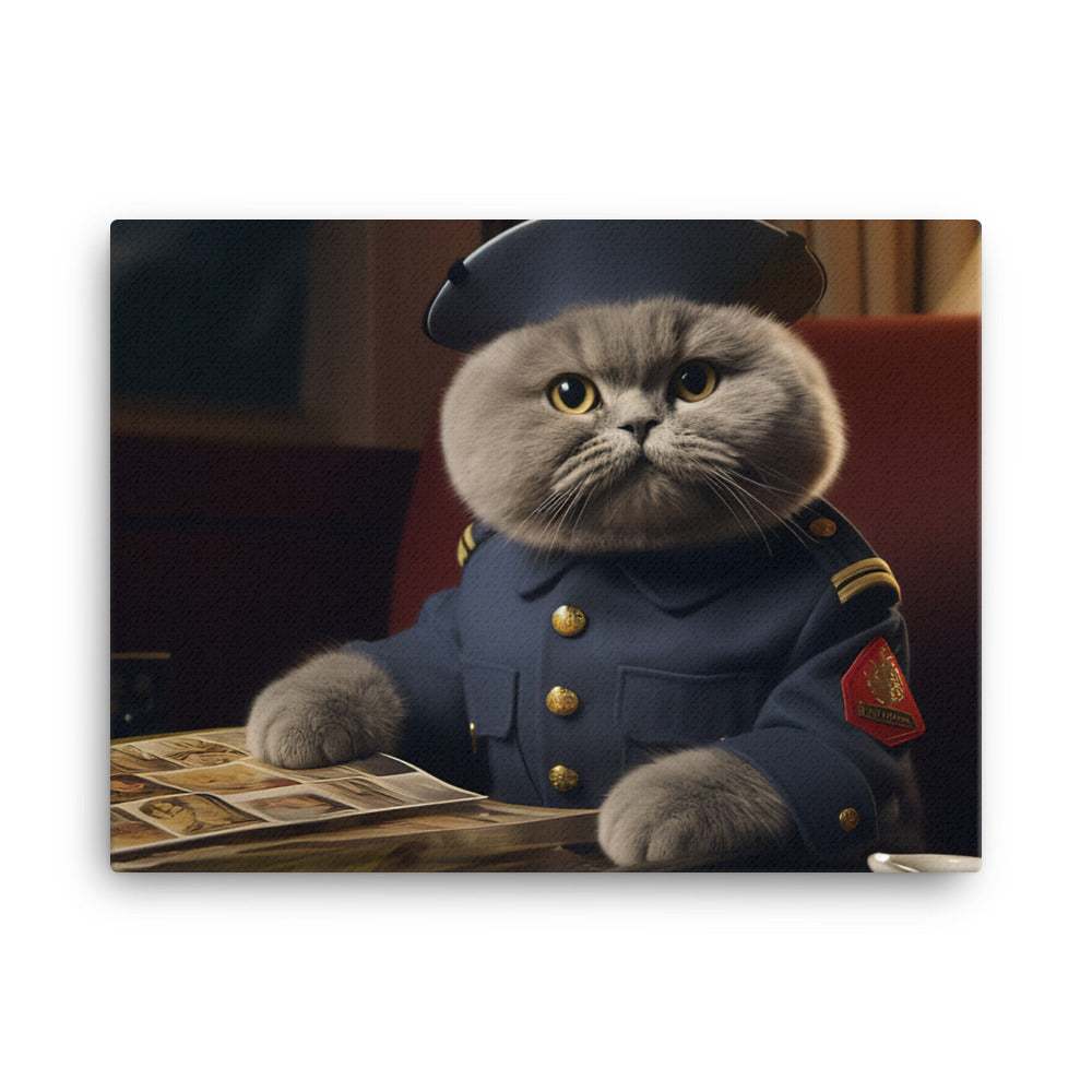 Scottish Fold Cabin Crew Canvas - PosterfyAI.com