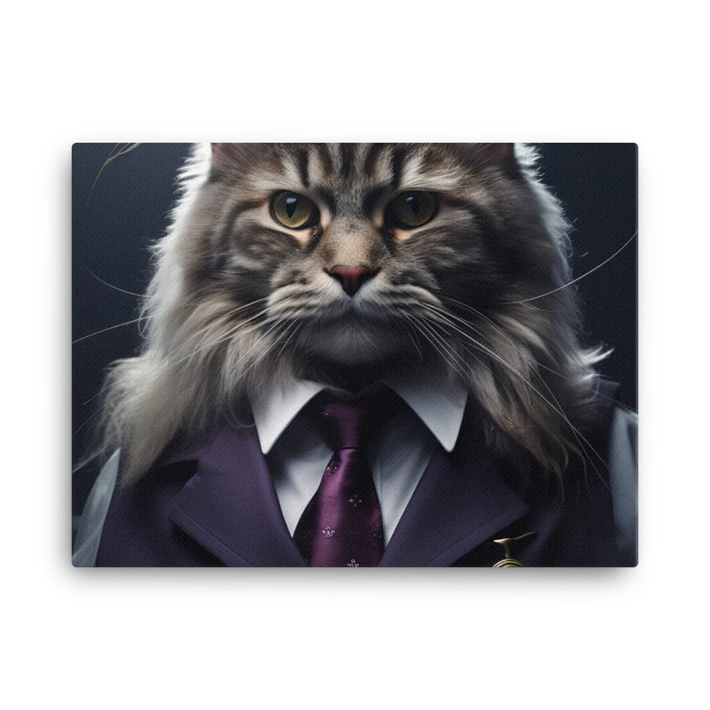 Maine Coon Transit Operator Canvas - PosterfyAI.com