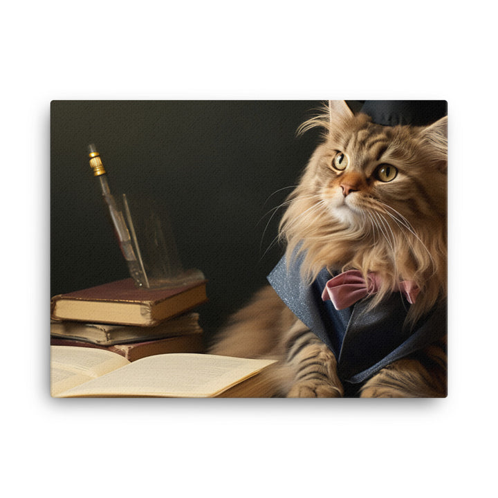 Maine Coon Student Canvas - PosterfyAI.com