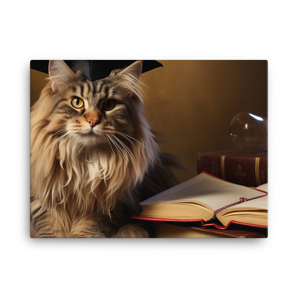 Maine Coon Student Canvas - PosterfyAI.com