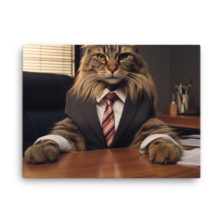 Maine Coon Sales Consultant Canvas - PosterfyAI.com