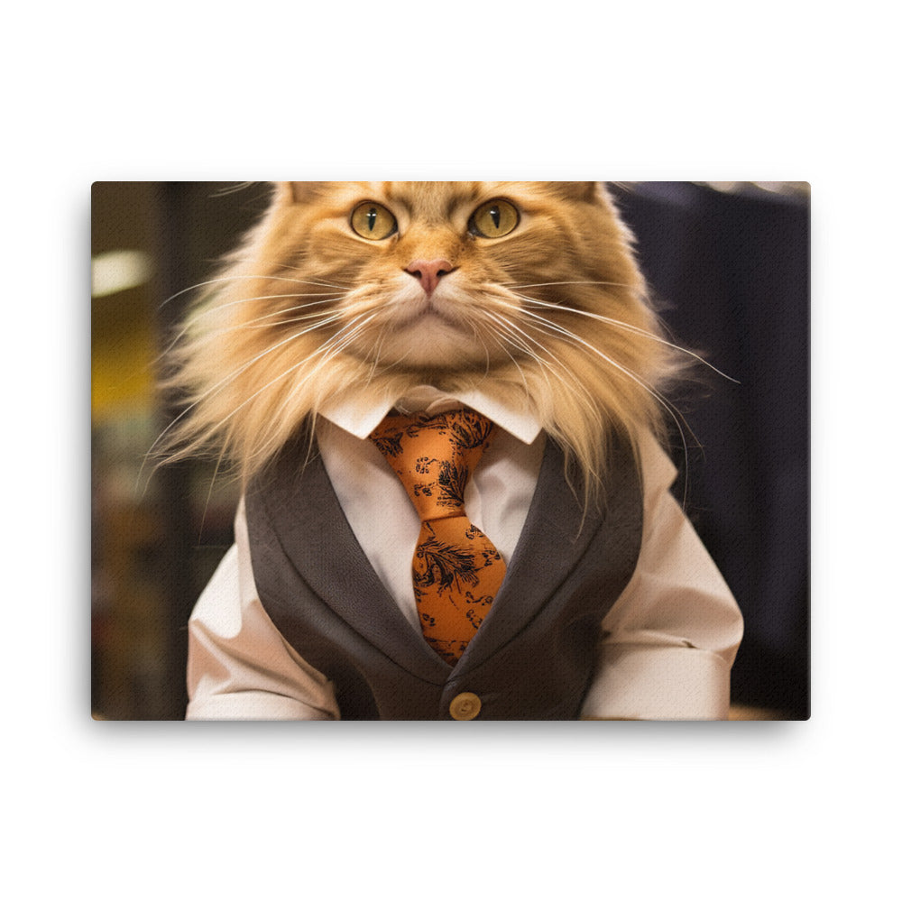 Maine Coon Sales Consultant Canvas - PosterfyAI.com