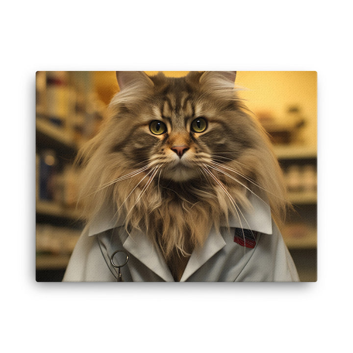 Maine Coon Pharmacist Canvas - PosterfyAI.com