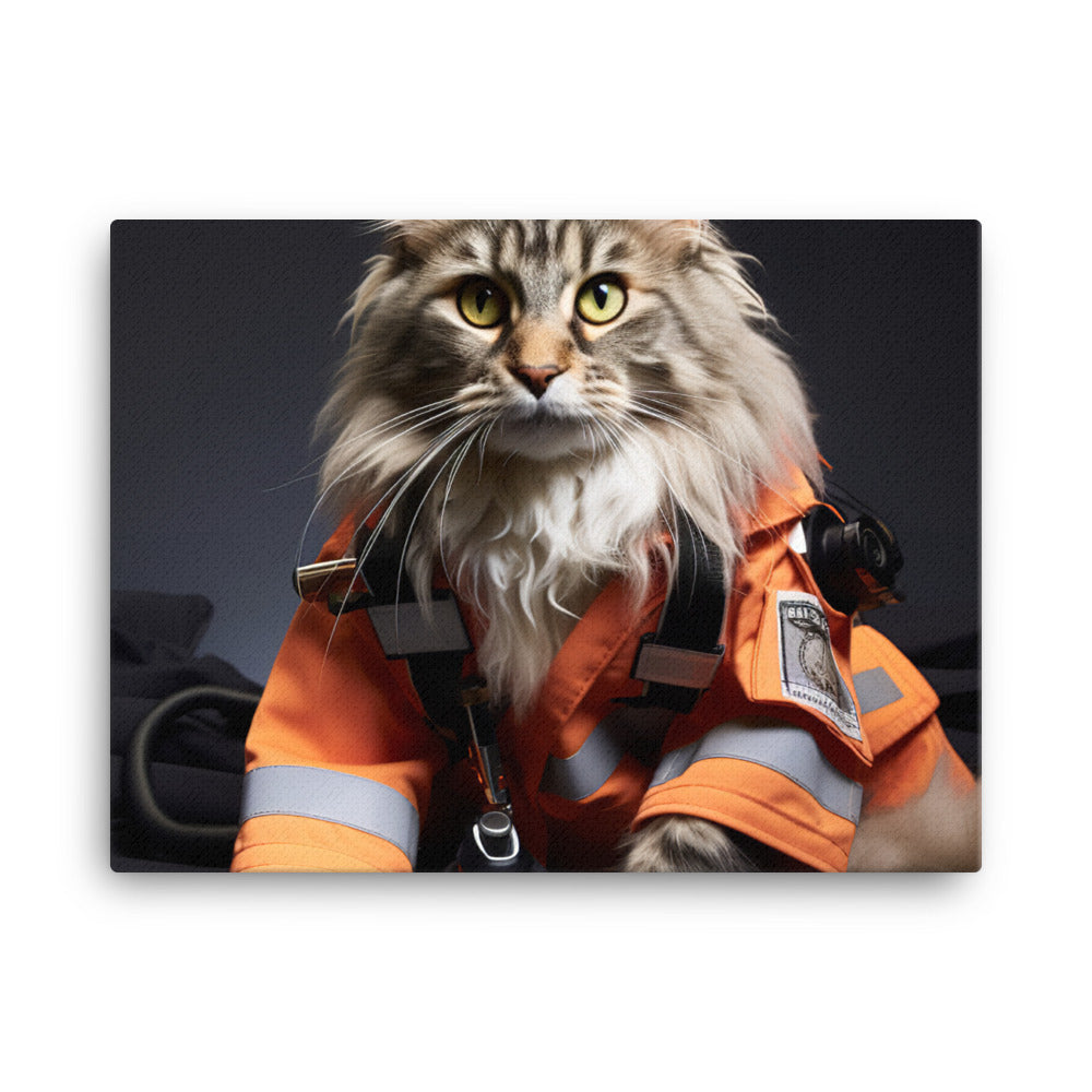 Maine Coon Paramedic Canvas - PosterfyAI.com